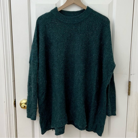 H&M Mohair-Blend Tunic Sweater Size XS Green - Picture 1 of 4